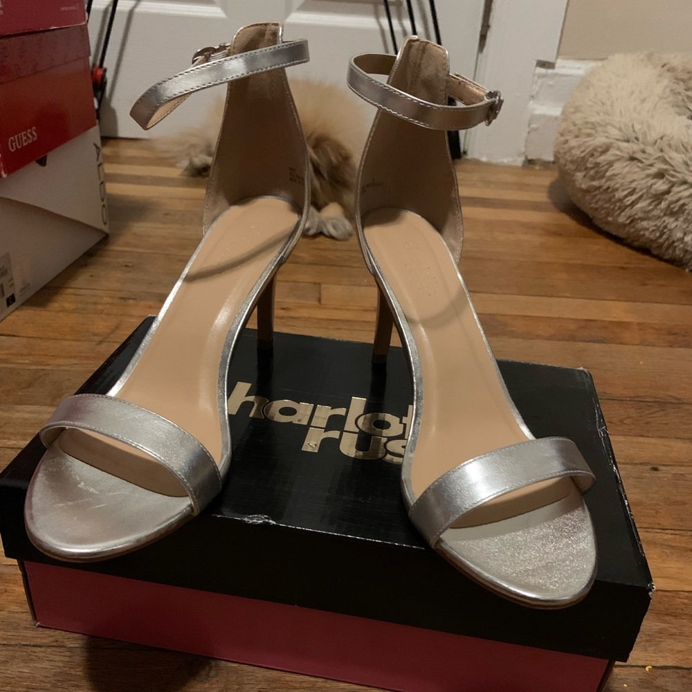 Charlotte Russe 3 inch silver heels
